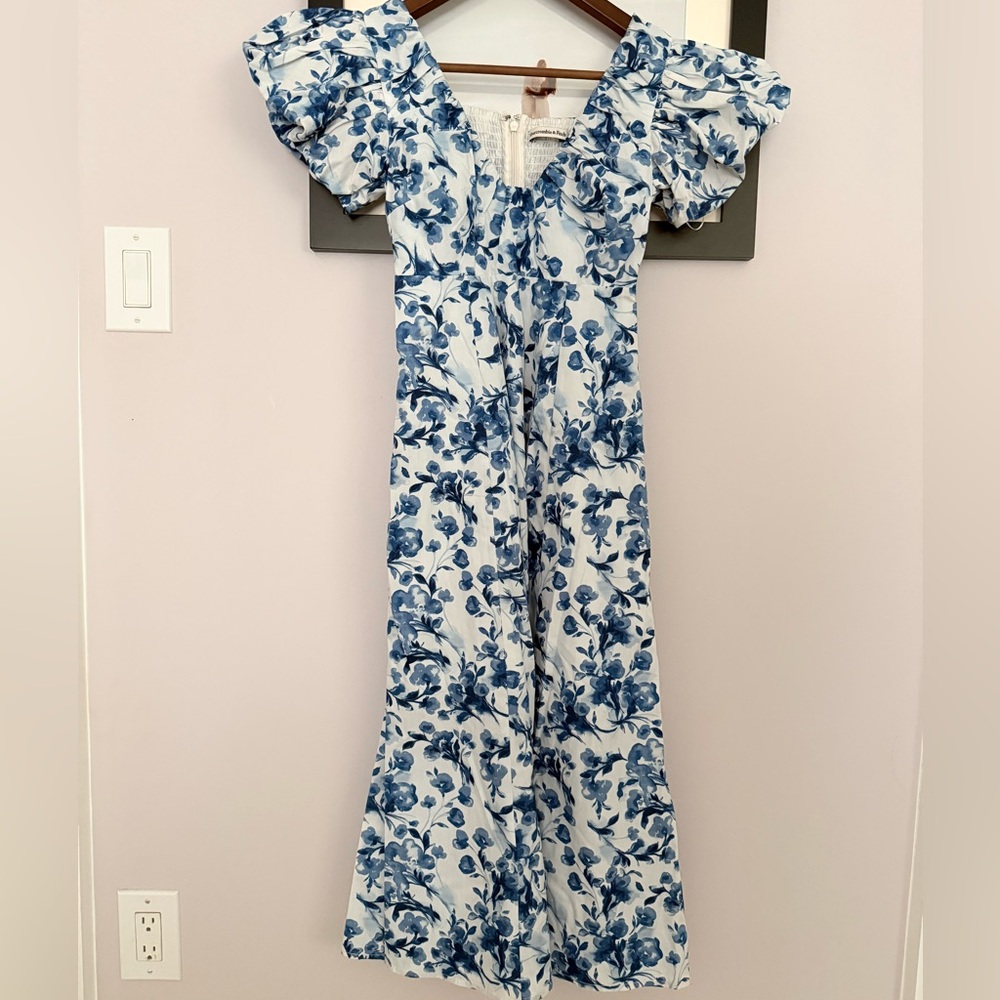 Emerson bell sleeve V neck midi dress